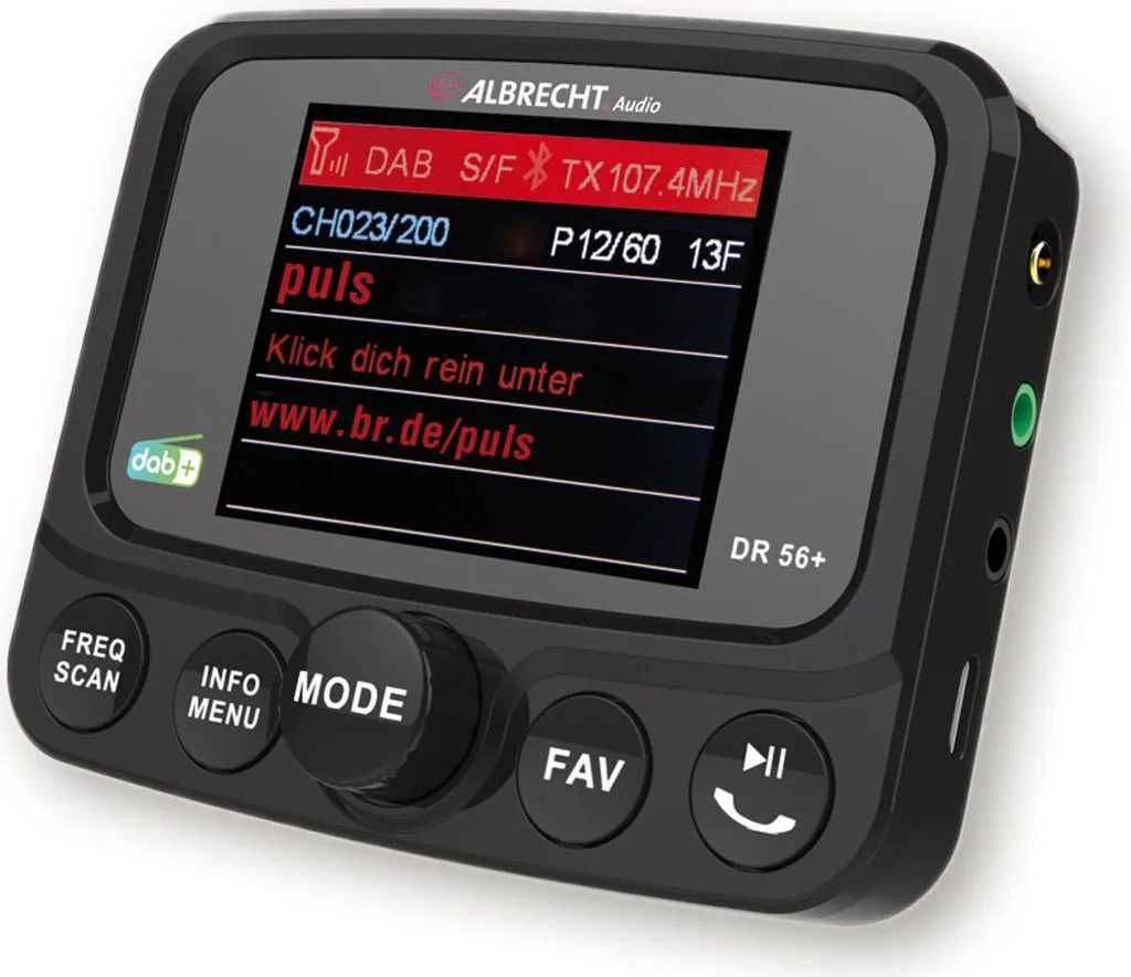 Albrecht DR 56+ DAB+ Adattatore Radio Digitale Auto | Kit Vivavoce Bluetooth