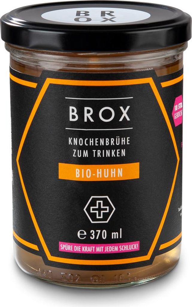 Bone Brox Knochenbrühe Huhn, Flüssigkeit, Hühnerbrühe / Brühe, 370 ml, 12 kcal, 53 kJ, 0,23 g
