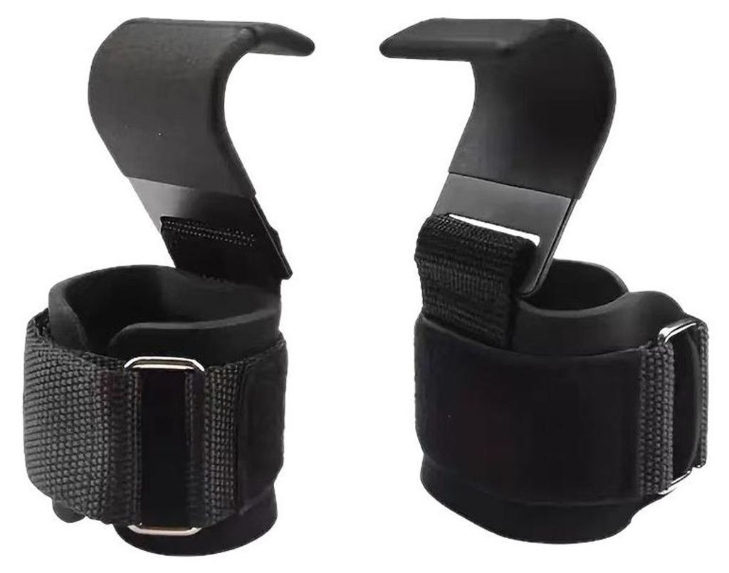 Gewichtheberhaken Paar – Leder Zughilfen mit Produktbild 