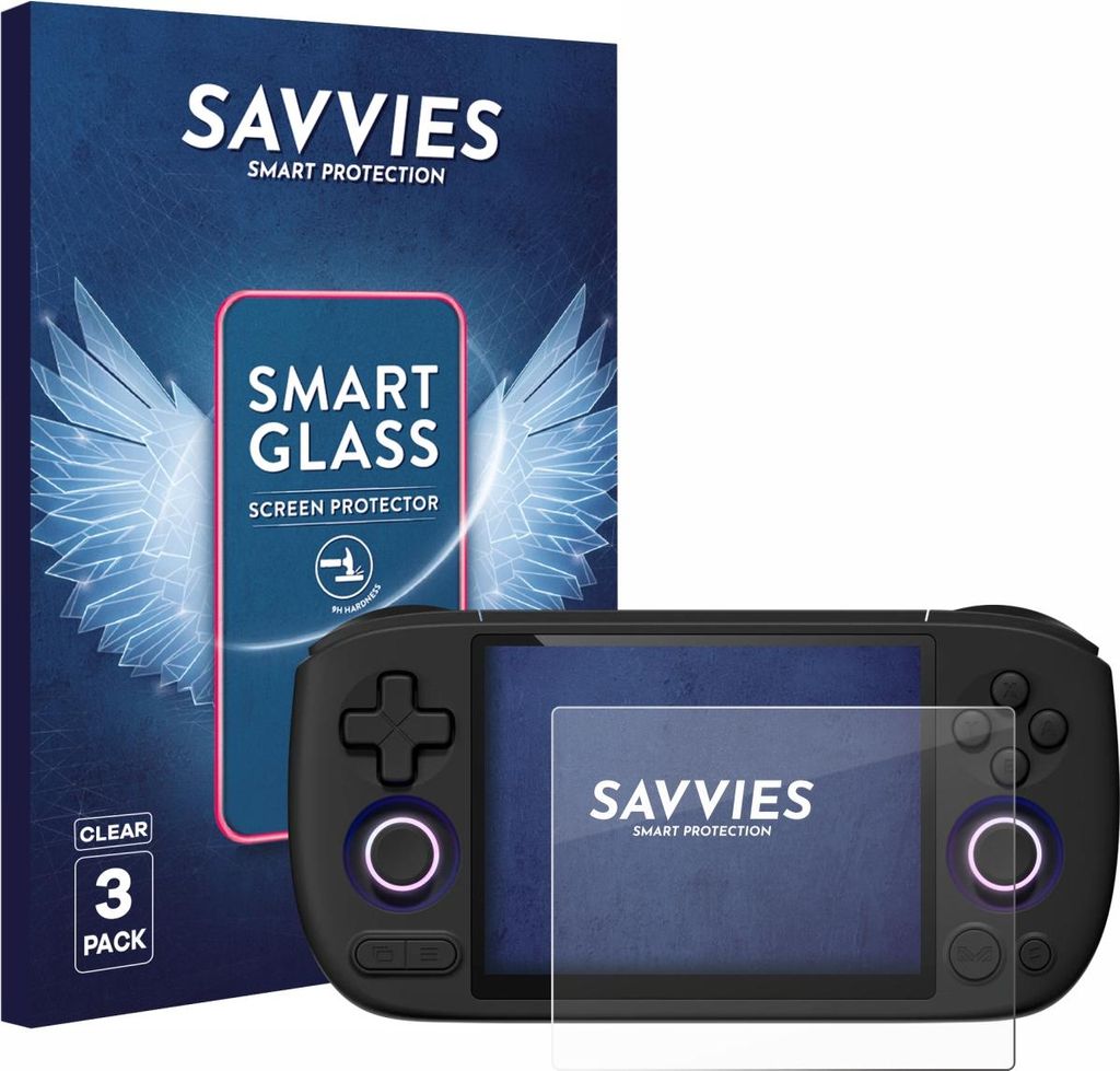 3x Savvies Schutzglas Folie für Ayaneo Pocket Air Mini 9H Panzer Schutzfolie Glas Displayschutz klar transparent