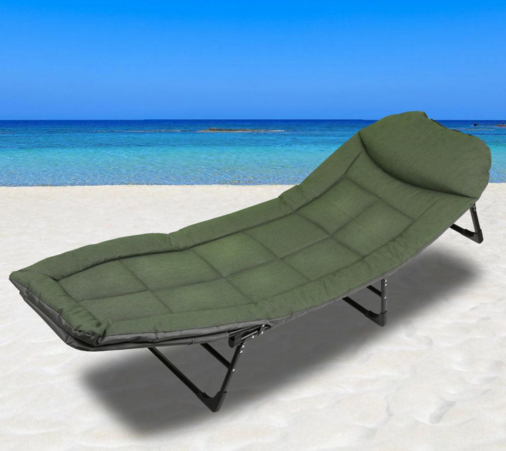 Fiqops Karpfenliege Gepolstert Anglerstuhl Bedchair 200x64x32cm Angelliege Angelspezi