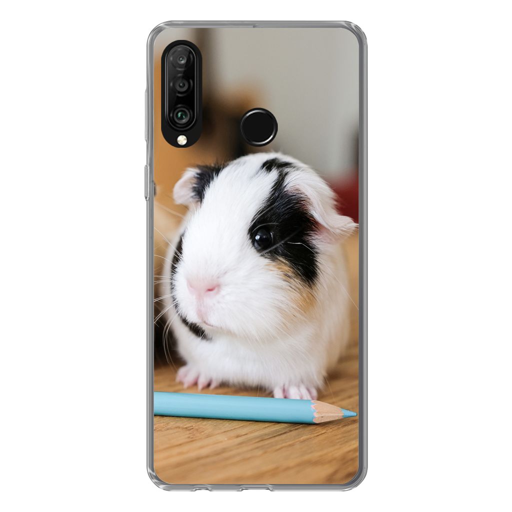 MuchoWow Handyhülle Schutzhülle Hülle für Huawei P30 Lite Entzückende Baby-Meerschweinchen Silikon Softcase Handy Hülle - Handyhülle
