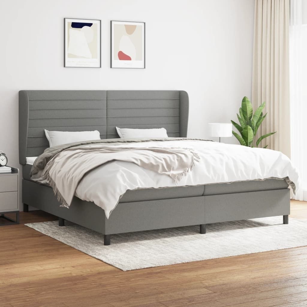 The Living Store Boxspringbett mit Matratze Dunkelgrau Produktbild 