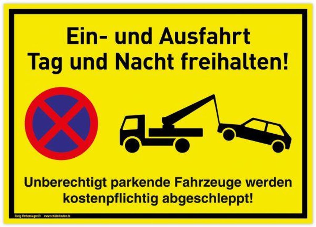 Großes Schild Ein- und Ausfahrt | PVC 42x30 cm | Tag und Produktbild 
