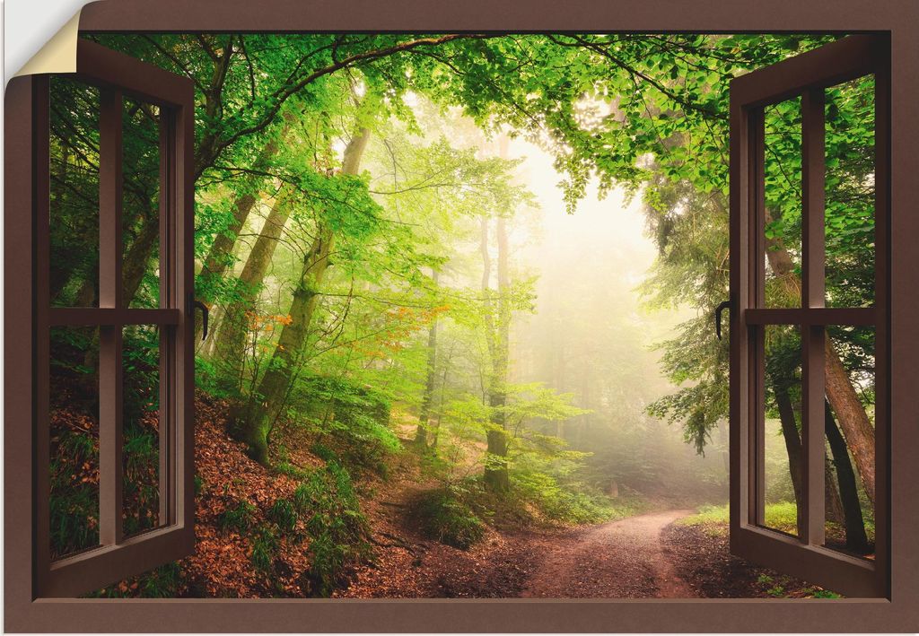 ARTland Wandbild, selbstklebend Torbögen durch Bäume, braun Größe: 70x50 cm