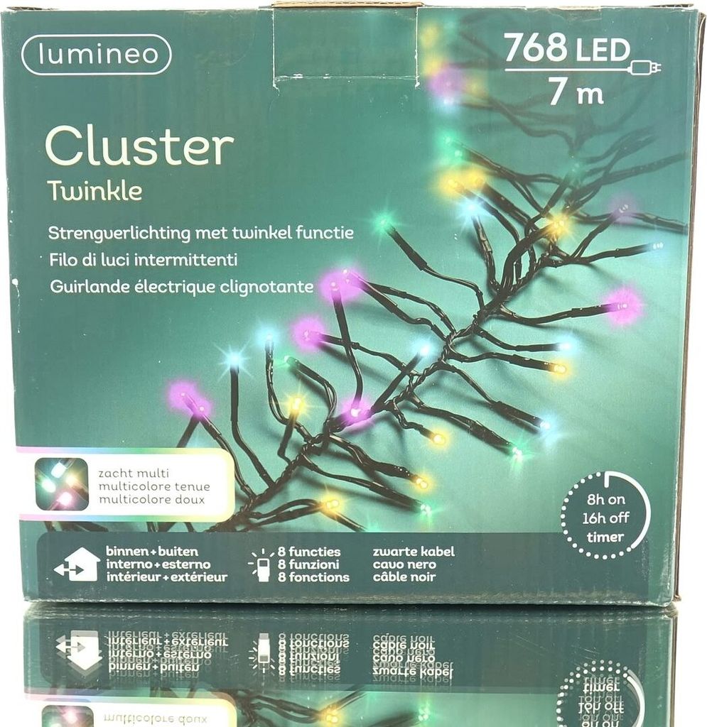 Lumineo Lichterkette Cluster 768 LED 7 m Sanftes Bunt, Produktbild 