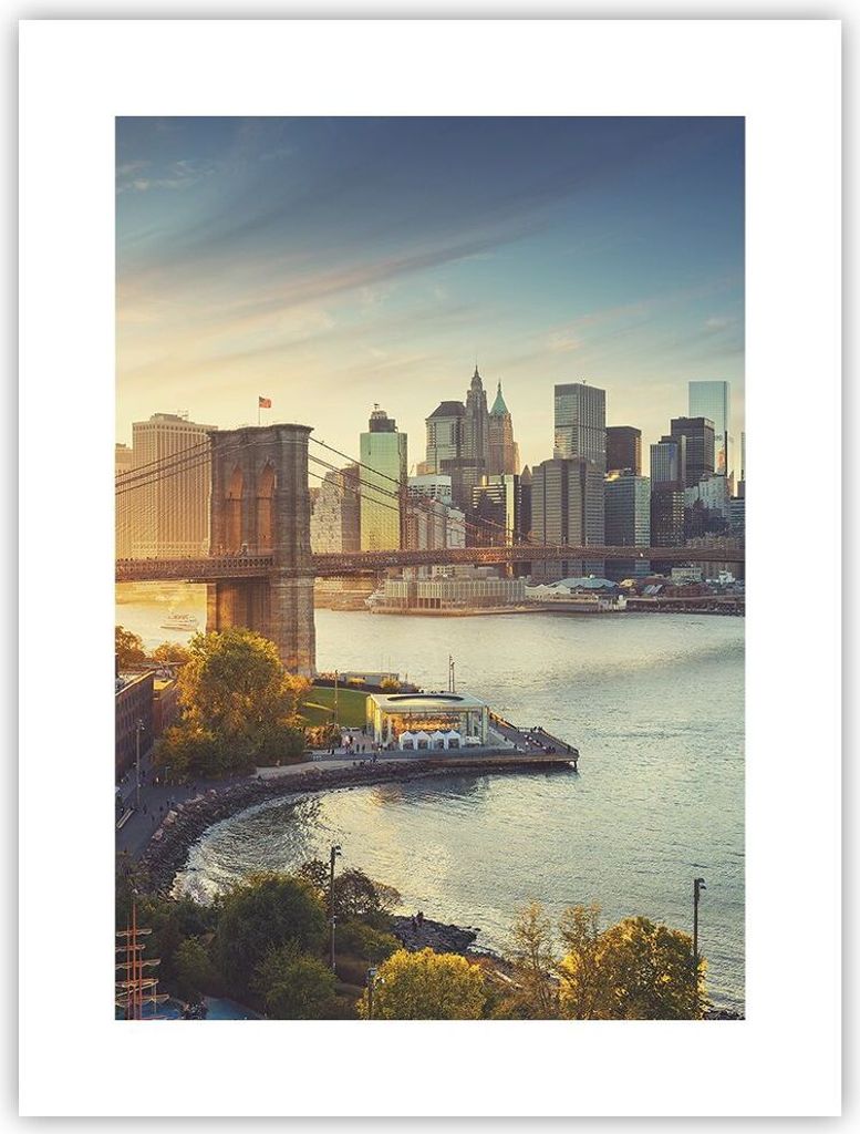 Poster - Poster ohne Rahmen - New York Brücke - 30x40 cm - Wand Bild - Wanddeko - Wandbilder - Kunstposter - Wandposter - Bilder - Kunstdruck - Wa...