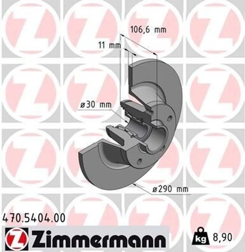 Disque de frein Zimmermann 470.5404.00 pour Renault Megane III Sport