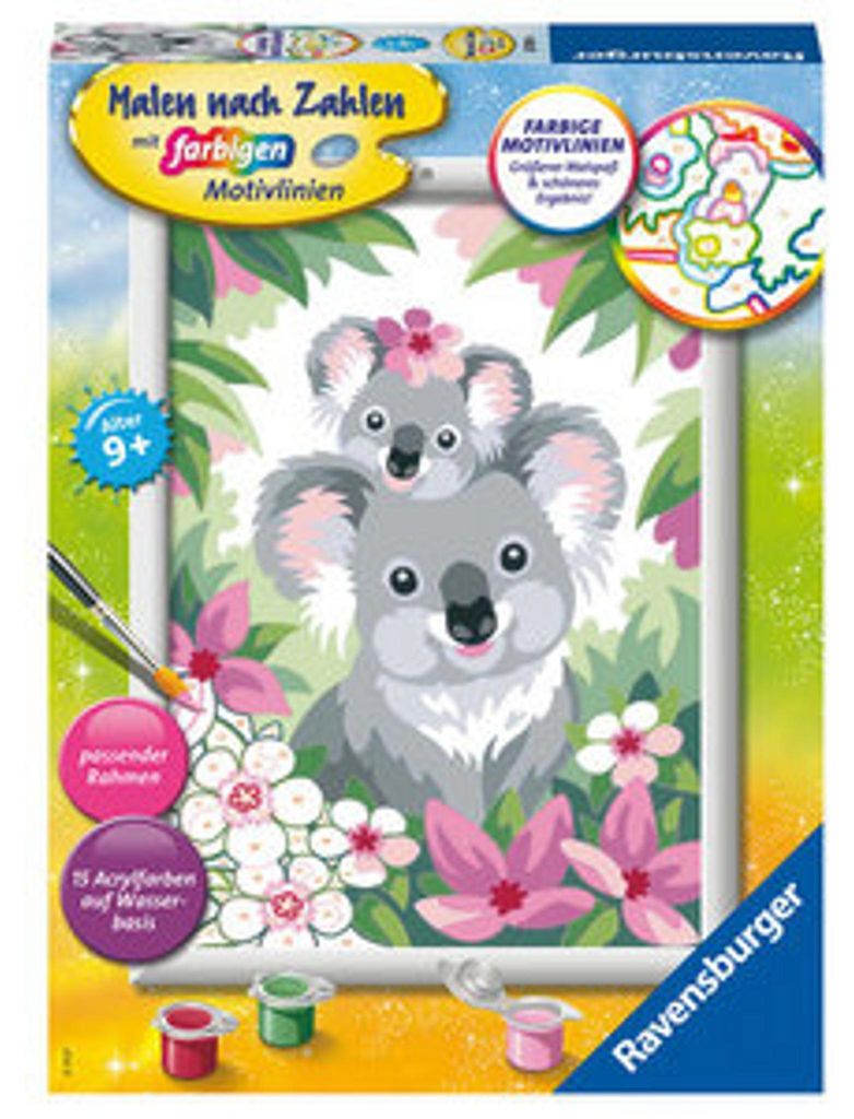 Ravensburger Malen nach Zahlen Süße Koalas, Mal Set, Immagine del prodotto 