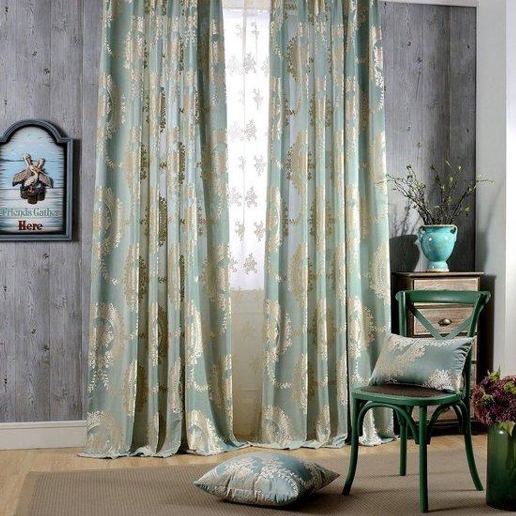 Famanu gordijnset, 2 stuks jacquard, voor de woonkamer - Productafbeelding 