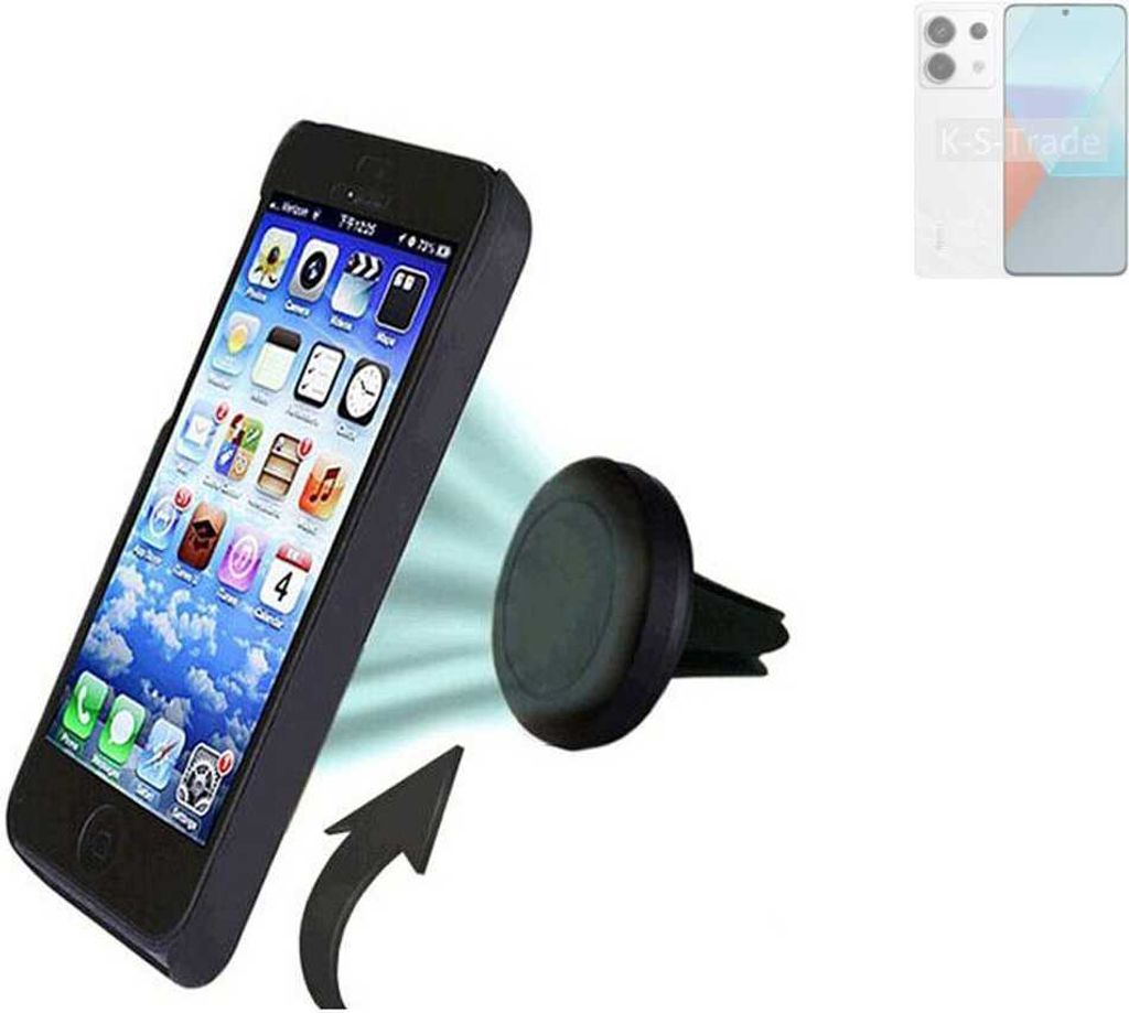 K-S-Trade Kompatibel mit Xiaomi Redmi Note 13 Pro Auto Handy Halterung KFZ Halter Lüftungsgitterhalterung Air Vent mount Smartphone Halter