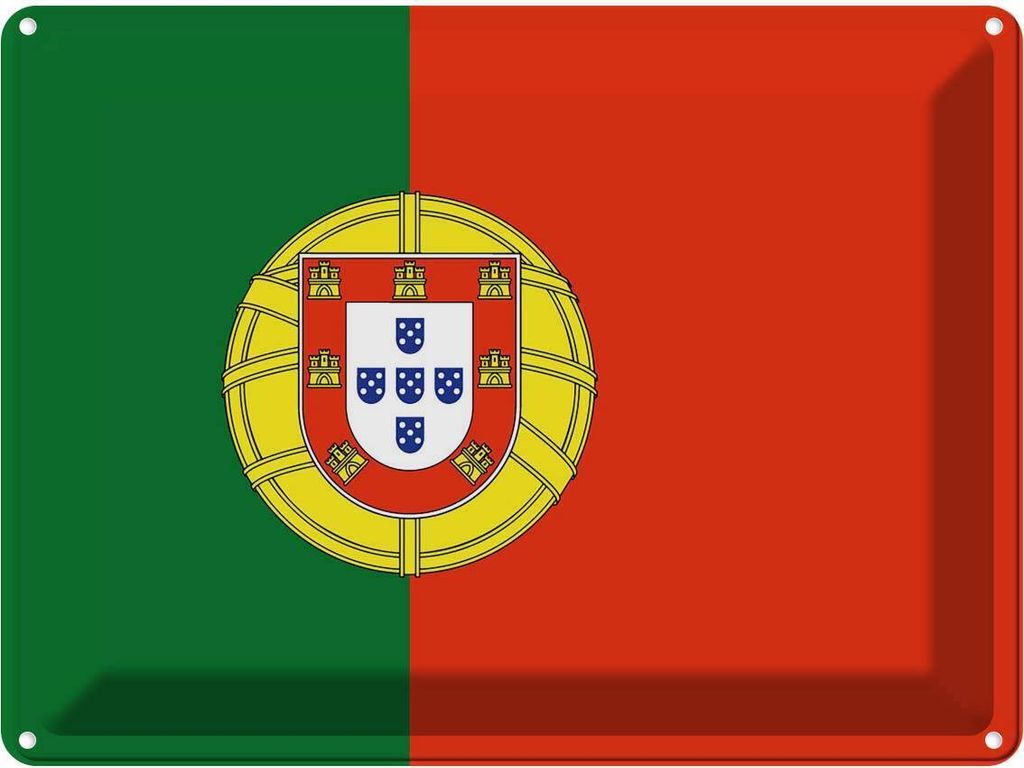 vianmo Blechschild 30x40 cm Portugals Portugal Wappen Flagge Abenteuer Reisen Straße Stadt Urlaub Fahne