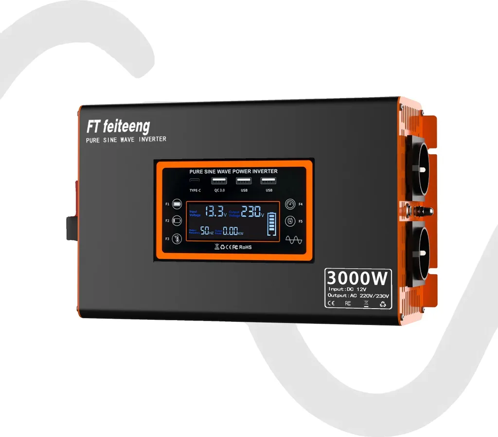 Onduleur 5000W Puissant et Stable - Double Prise EU et Sortie 3000W Réelle
