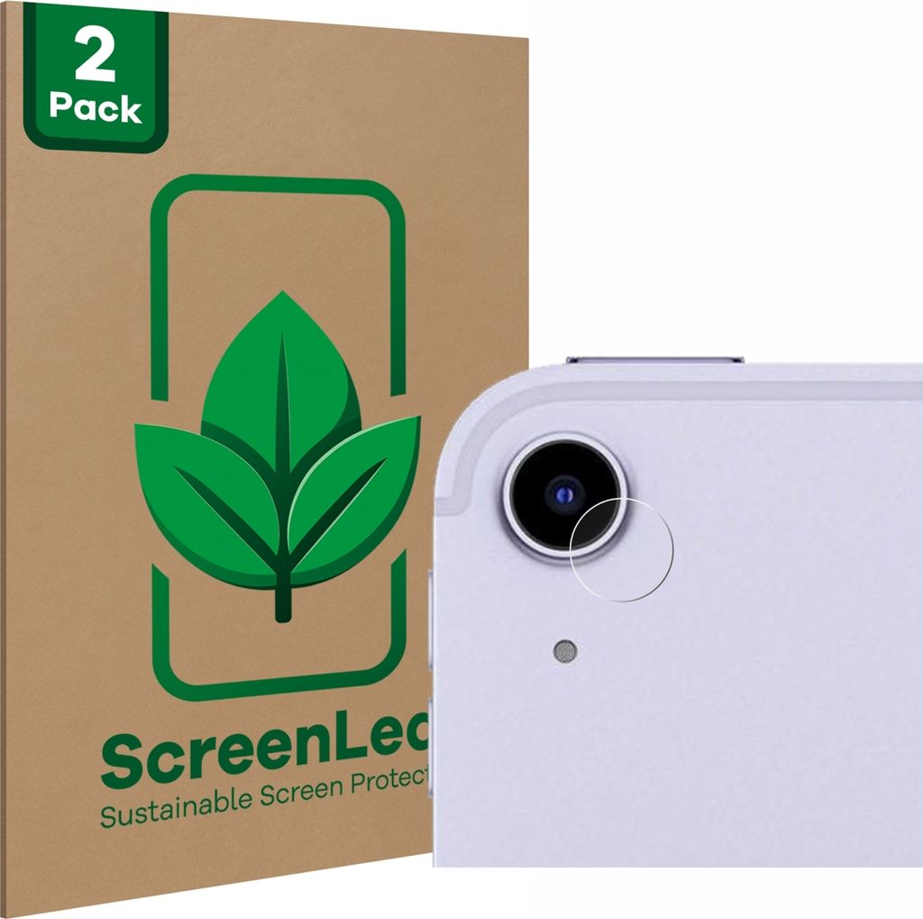 2x ScreenLeaf Schutzfolie für Apple iPad Air 5 WiFi 2022 (NUR Kameraschutz, 5. Gen.) nachhaltiger Displayschutz Display Schutz Folie Klar Transparent