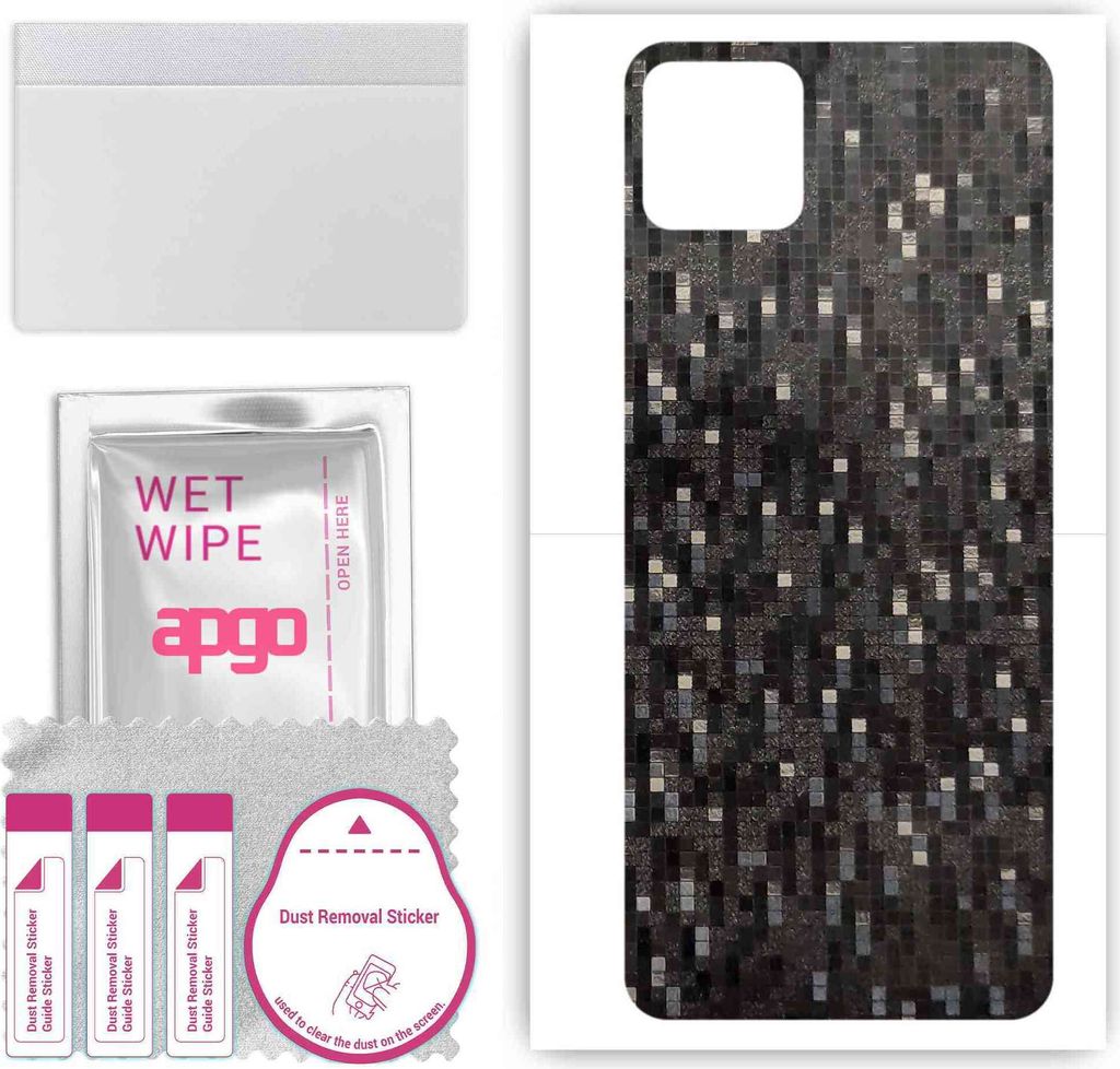 apgo Rückseite Schutzfolie, Skin, kompatibel mit Honor Play 20a, Hinten Displayschutzfolie aus Vinylfolie, kratzfest, einfache Montage - Carbon Bl...