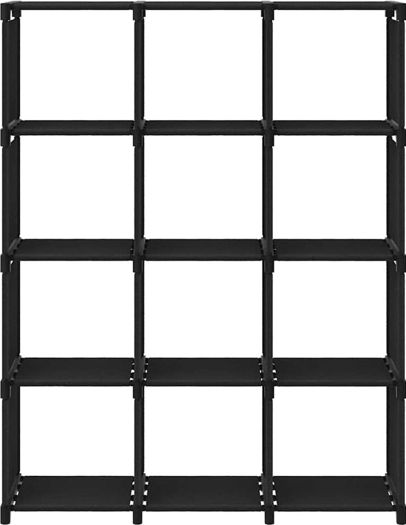 vidaXL Würfel-Regal 12 Fächer Schwarz 103x30x141 cm Stoff