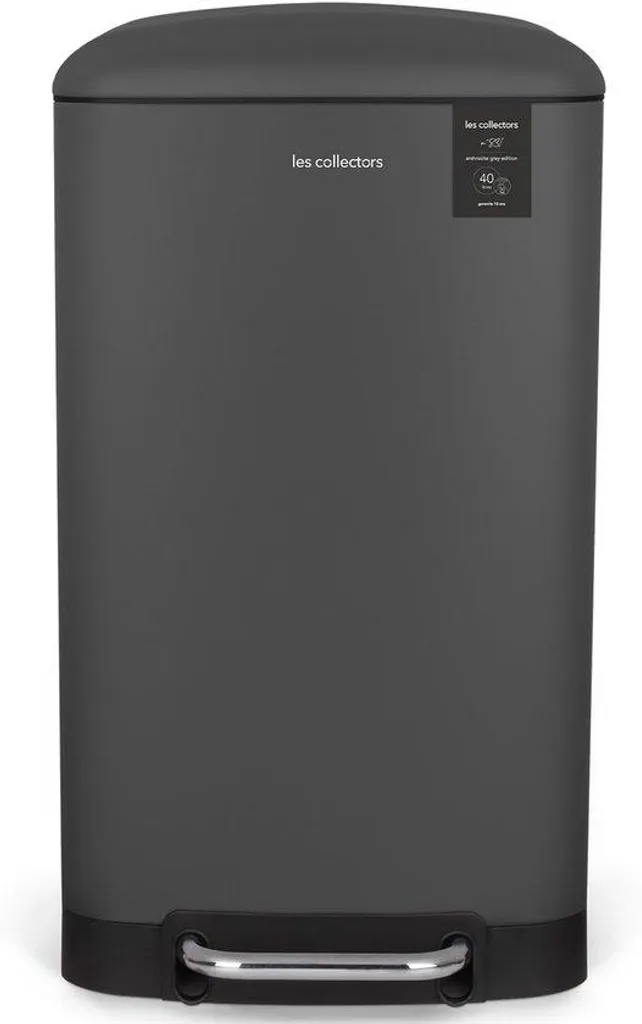 Poubelle cuisine 40L pédale pour famille silencieuse anthracite gris