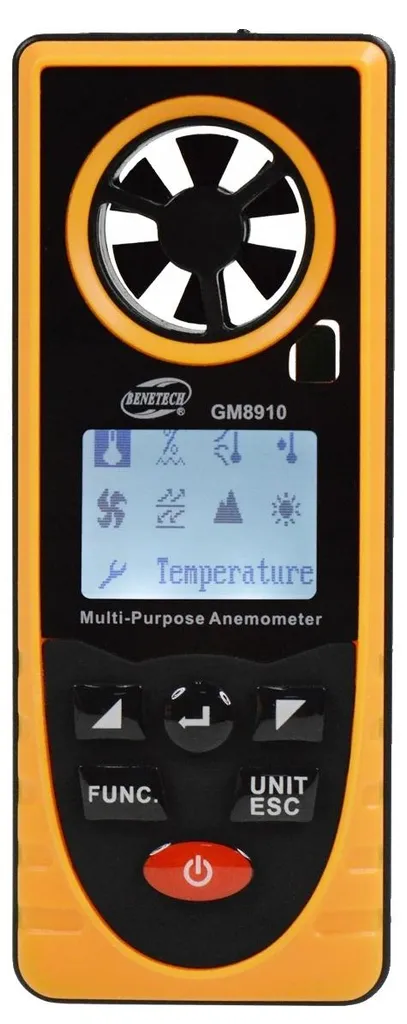 Mesure Vitesse Vent et Humidité pour Sport Nautique et Drone - Orange