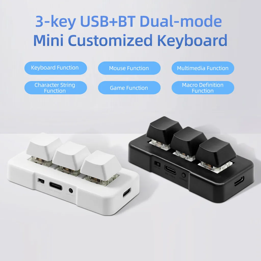 Clavier 3 touches mécanique bleu pour simplifier vos raccourcis complexes