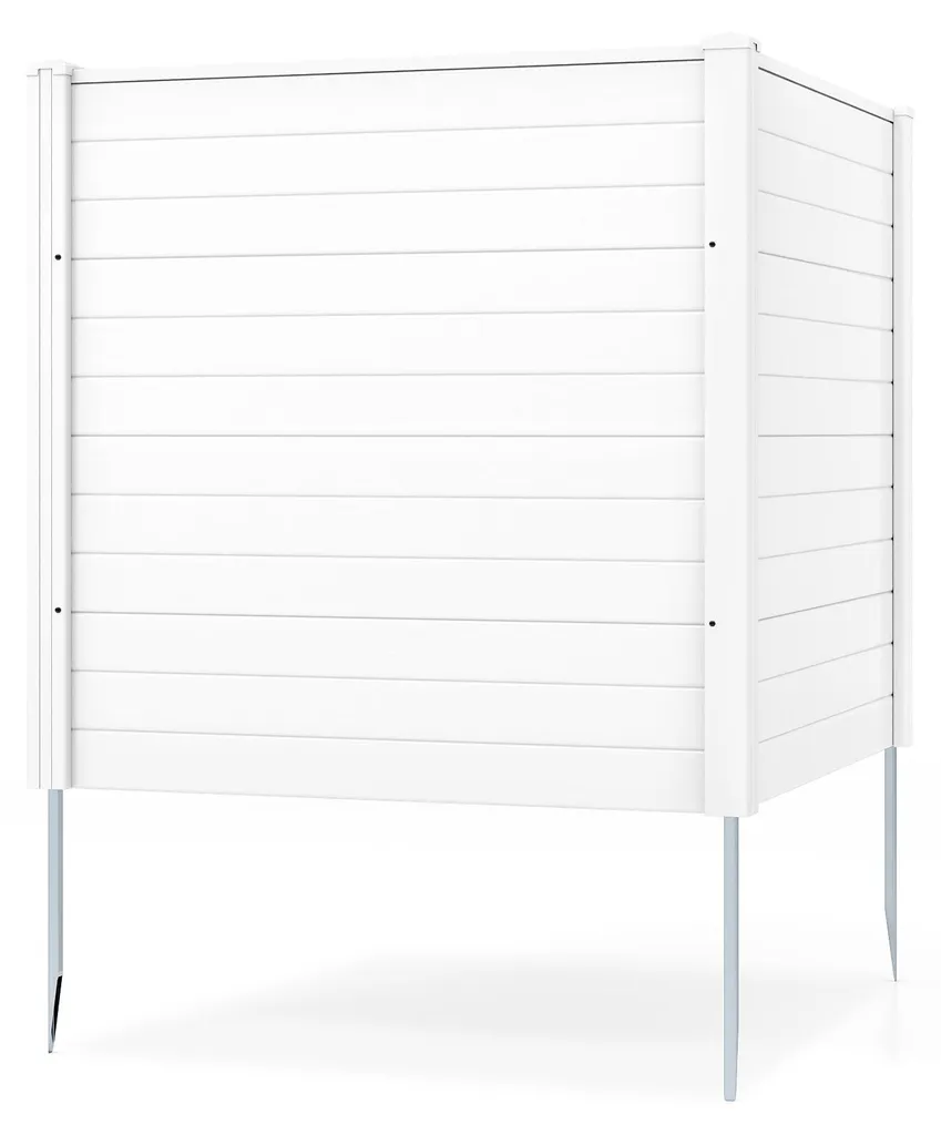 Barrière de Jardin pour Séparation Extérieure, Lot de 2 Panneaux Blancs