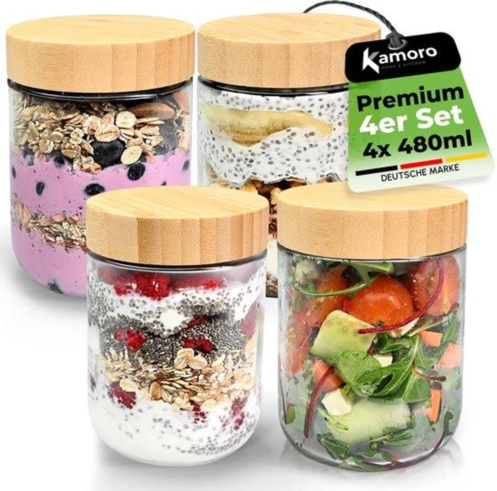 Boîtes Lunch Box en Verre pour Meal Prep - Set de Conservation Hermétique