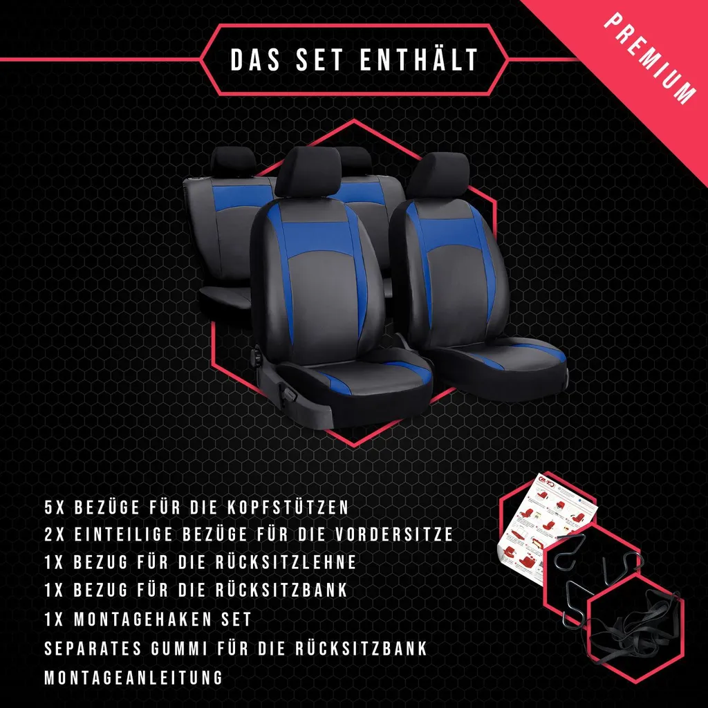 Set Coprisedili Auto Blu per VW Polo IV Interni Sportivi Nuovi - 9