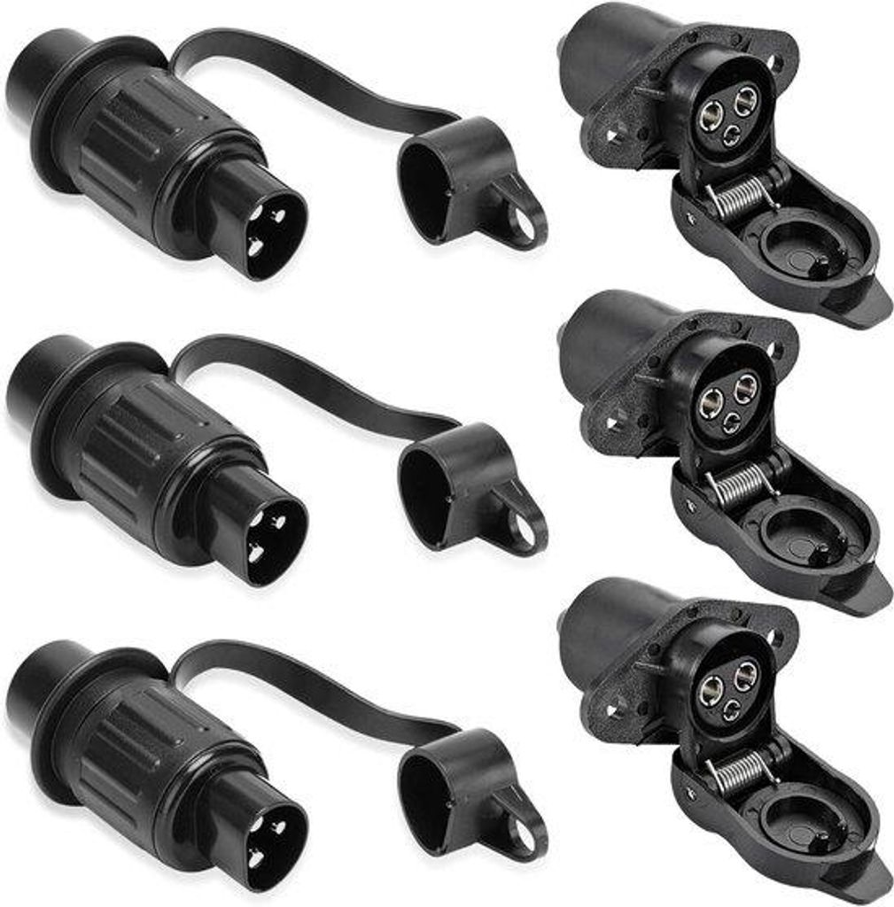 Drie-polige 12-volt connector voor tractoren en Productafbeelding 