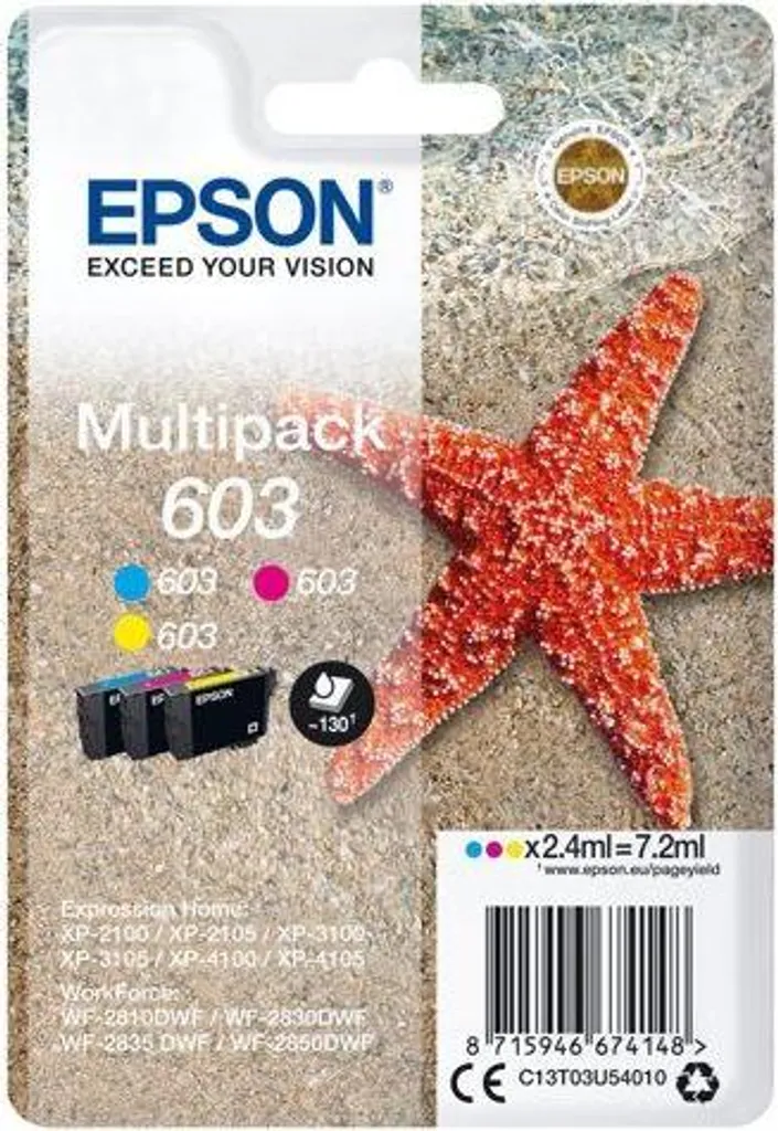 Cartucce Epson 603 Colori Stella Marina per Foto e Compiti a Casa