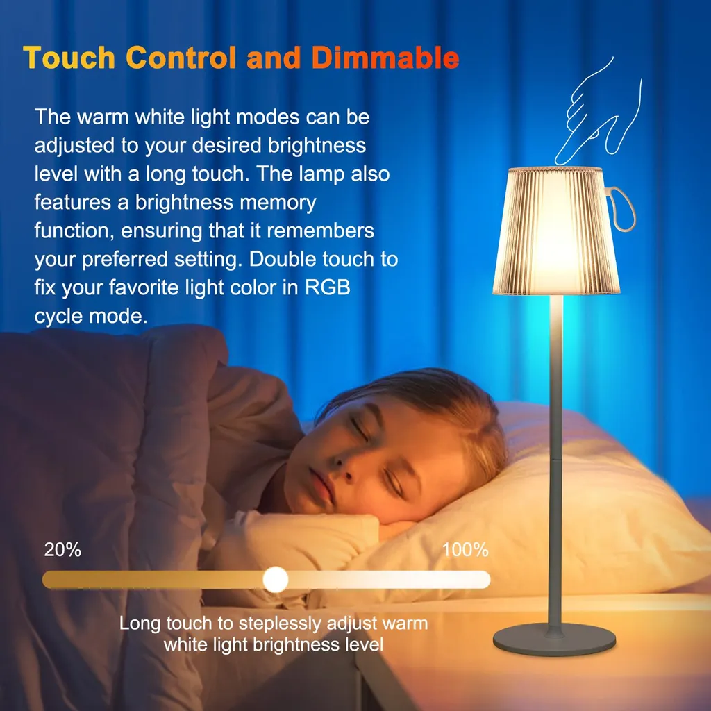 Lampe de Table LED RVB Tactile Modèle Crystal - Éclairage Dimmable Luxe - 4
