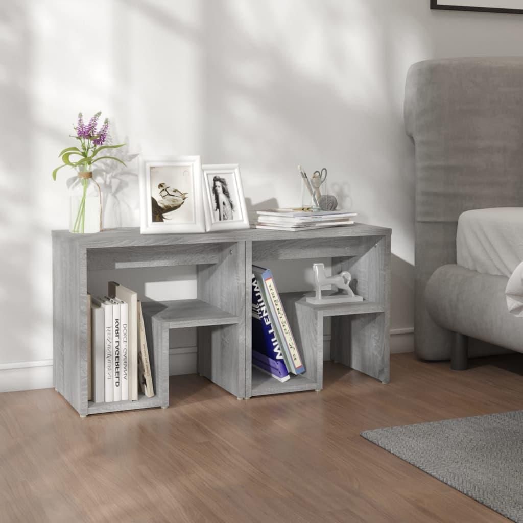 vidaXL Tables de nuit 2 pcs. Gris Sonoma 40x30x40 cm Bois Image du produit 