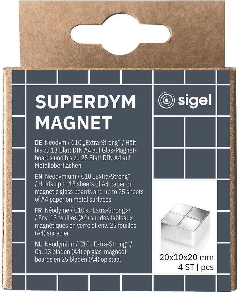 SIGEL BA705 SuperDym magnety C10 "Extra silné", kockový Obrázok produktu 