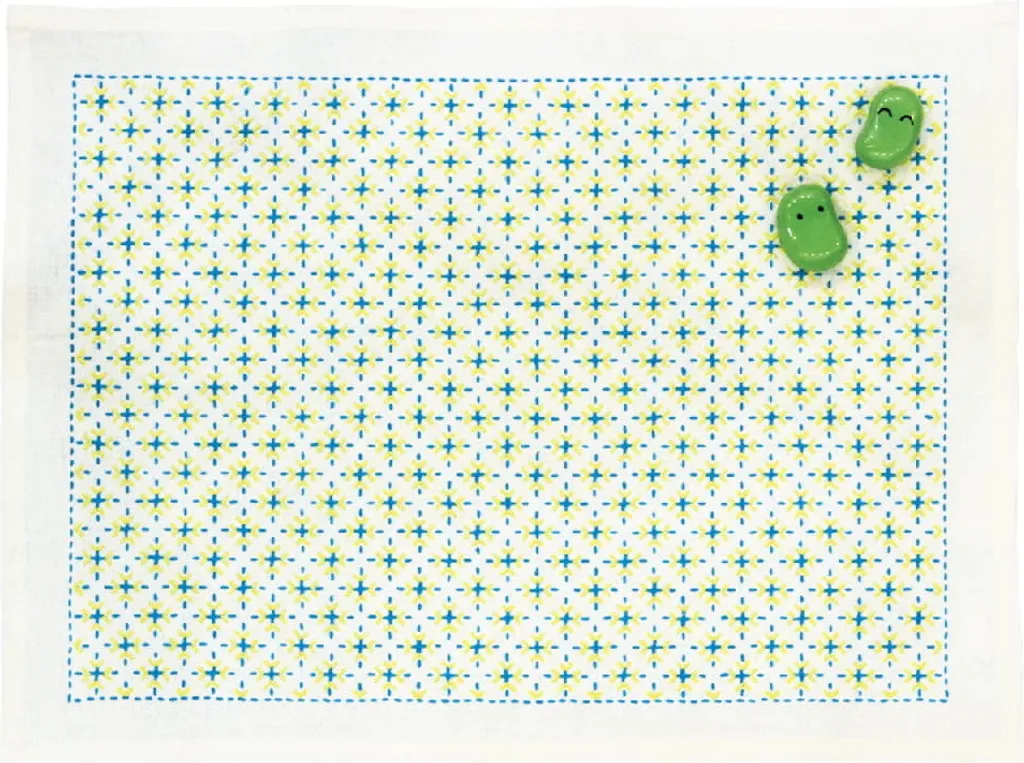Broderie Japonaise Sashiko Olympus 33x43 cm tissu imprimé motif traditionnel