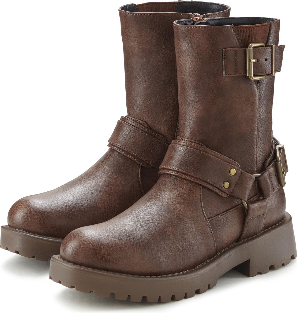 LASCANA Bikerboots braun Größe 38