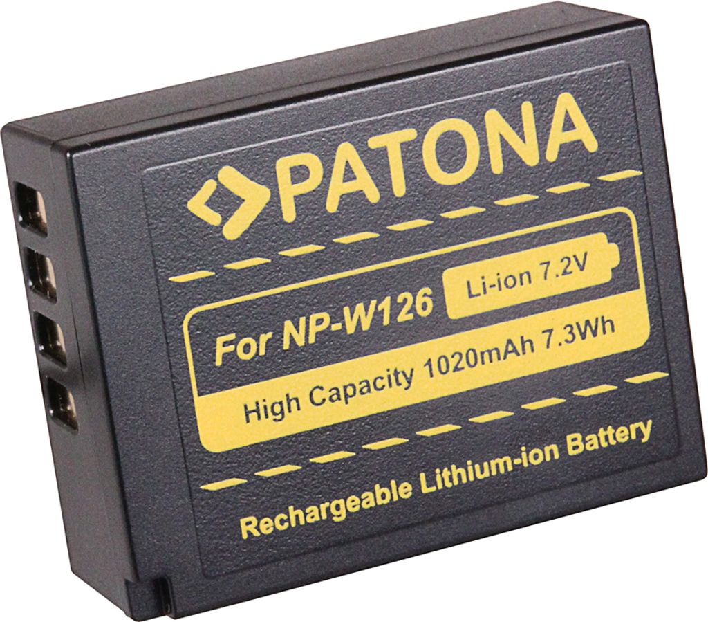 Patona Akku kompatibel mit Fuji NP-W126 1100 mAh / 8,6 Wh / 7,2V