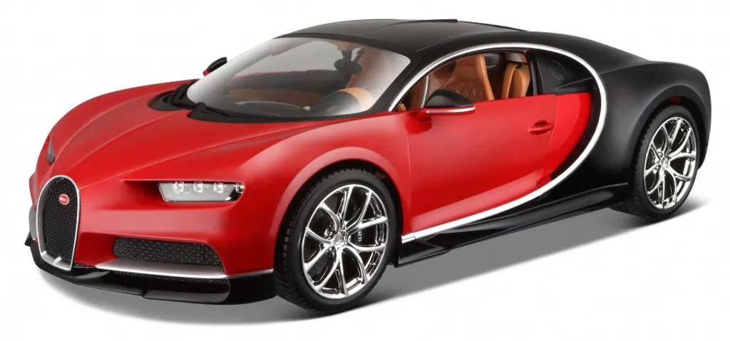 Bugatti Chiron 1/18 Bburago Métal - Portières Ouvrantes et Finition Rouge