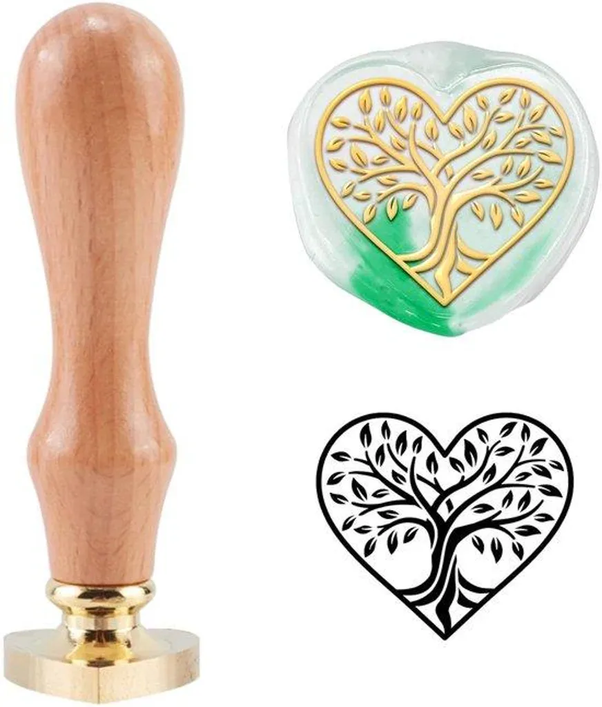Tampon Cire Arbre d'Amour en Laiton : Sceau Net et Précis sans Adhérence