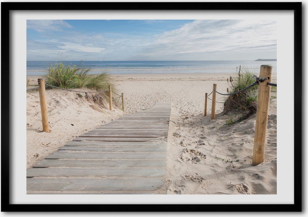 Bild - Bilderrahmen - 100 cm x 70 cm - MDF - Rahmen - Foto - Wandkunst Strand