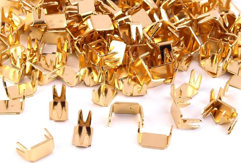Reißverschluss Endstücke in 5mm verschiedenen Mengen Reißverschlüsse Stopper, Farbe:Gold | 15 Stück