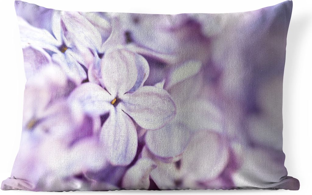 MuchoWow Outdoor Kissen - Nahaufnahme von Lavendelblüten - 60x40 cm - Wetterfest - Lounge Kissen - Zierkissen - Kissen für Innenräume