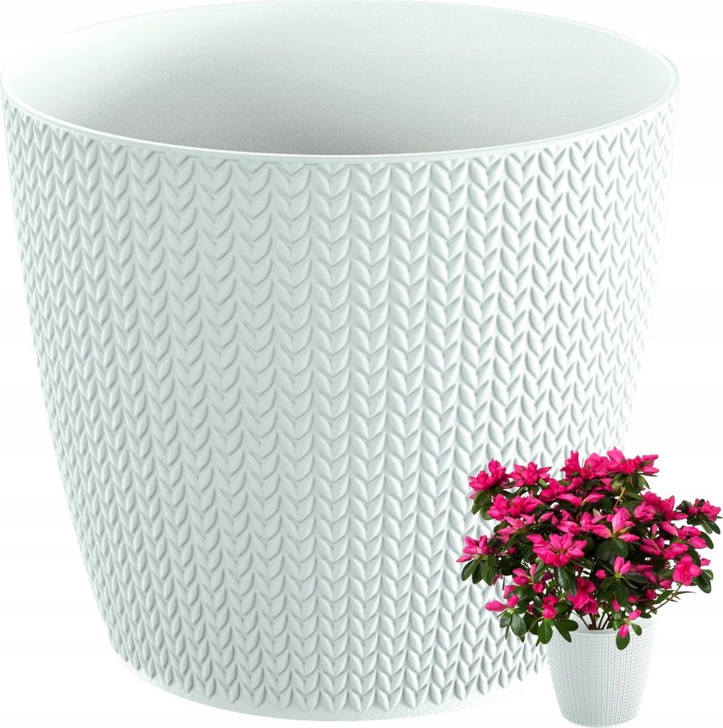 Kunststofftopf 19Cm Weiss Mit Ständer 3,5L Wheaty Polnisches Produkt