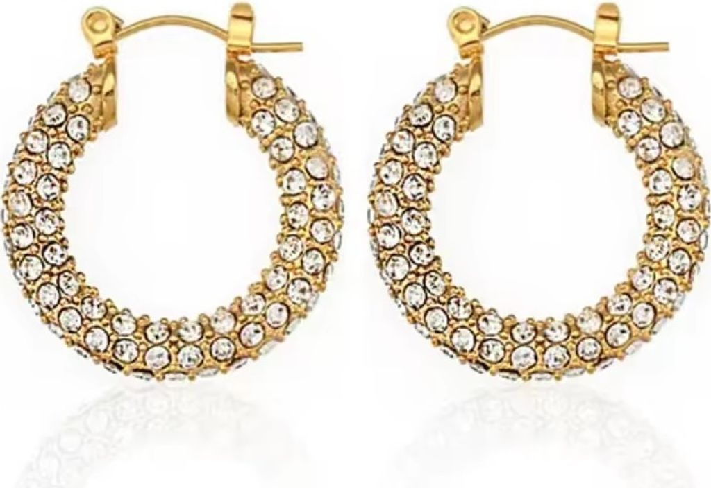 Elegante Sarah Ohrringe in Gold mit Zirkonen - Perfekt für jeden Anlass KP32687