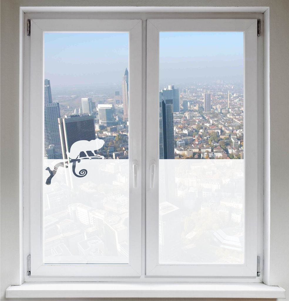 INDIGOS UG Fensterfolie Sichtschutz Folie Sonnenschutz Glasdekorfolie Chamäleon satiniert blickdicht - 1000mm Breite x 500mm Höhe