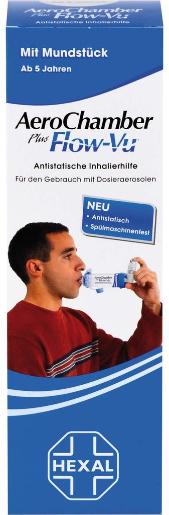 AeroChamber plus Flow-Vu mit Mundstück, 1 St. Inhalierhilfe
