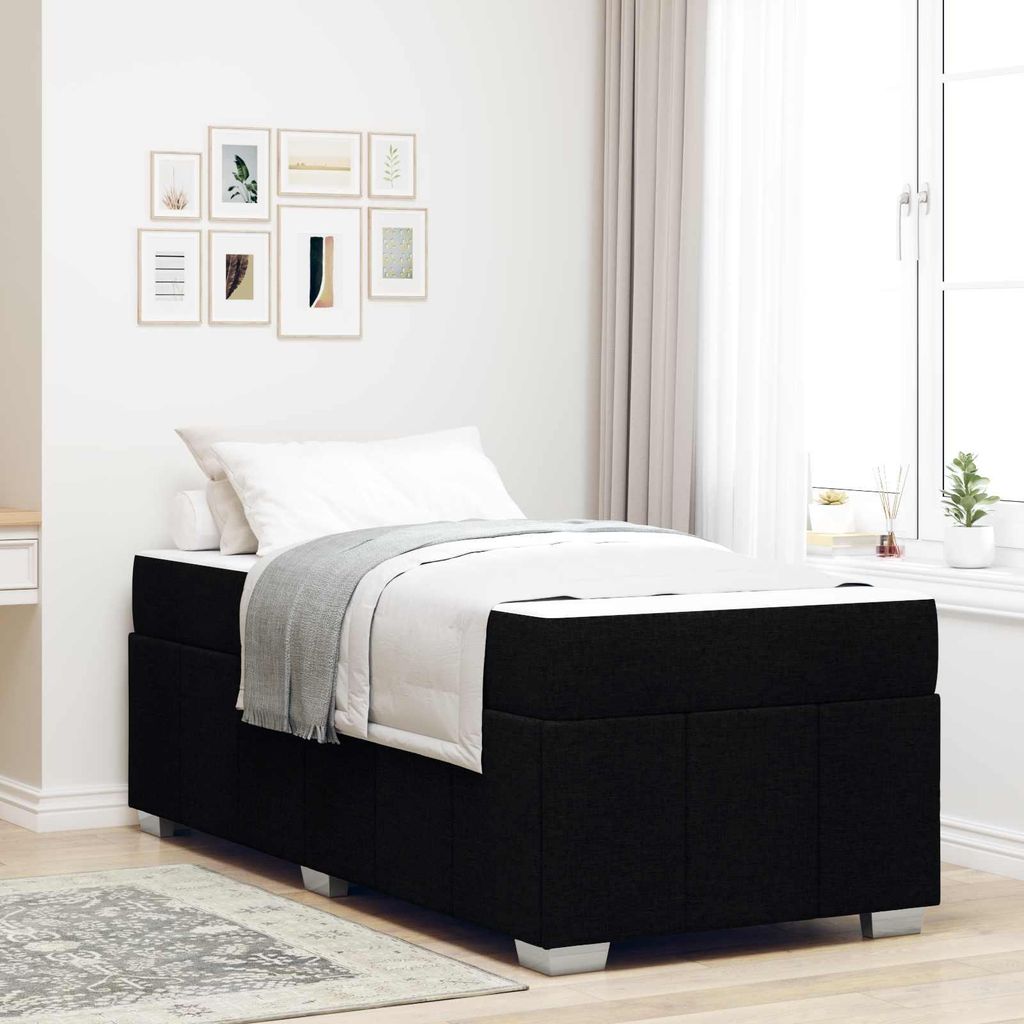 Maison Exclusive - Bettrahmen mit Matratze Schwarz 90 x 200 cm Stoff