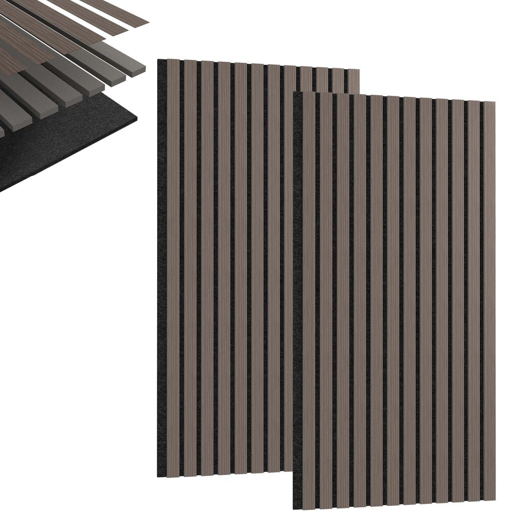 Sessamen-LP Akustikpaneele Holz Wand Holzpaneele 2er Set Wandpaneele Lamellenverkleidung Wandverkleidung aus Holzfunier und Filz Innendekoration Sc...