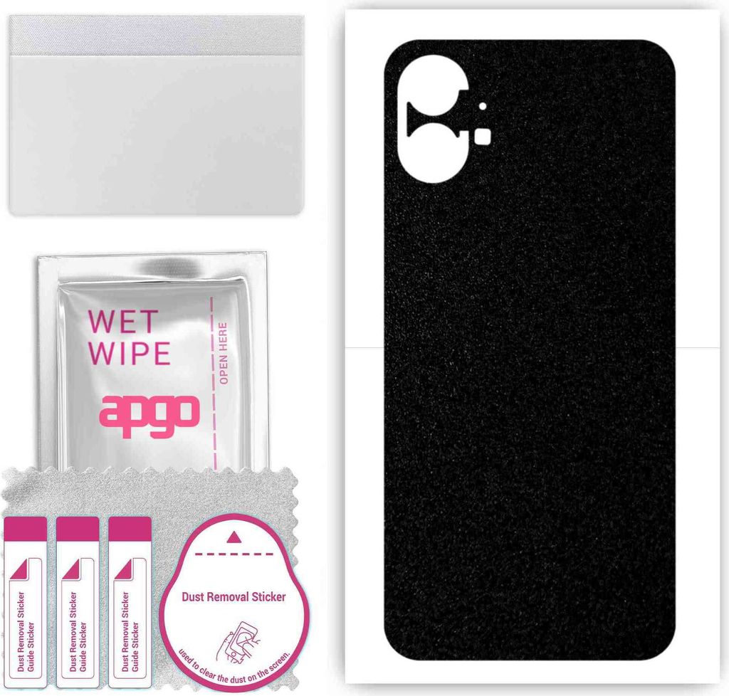 apgo Rückseite Schutzfolie, Skin, kompatibel mit Nothing Phone 1, Hinten Displayschutzfolie aus Vinylfolie, kratzfest, einfache Montage - Mattschwarz