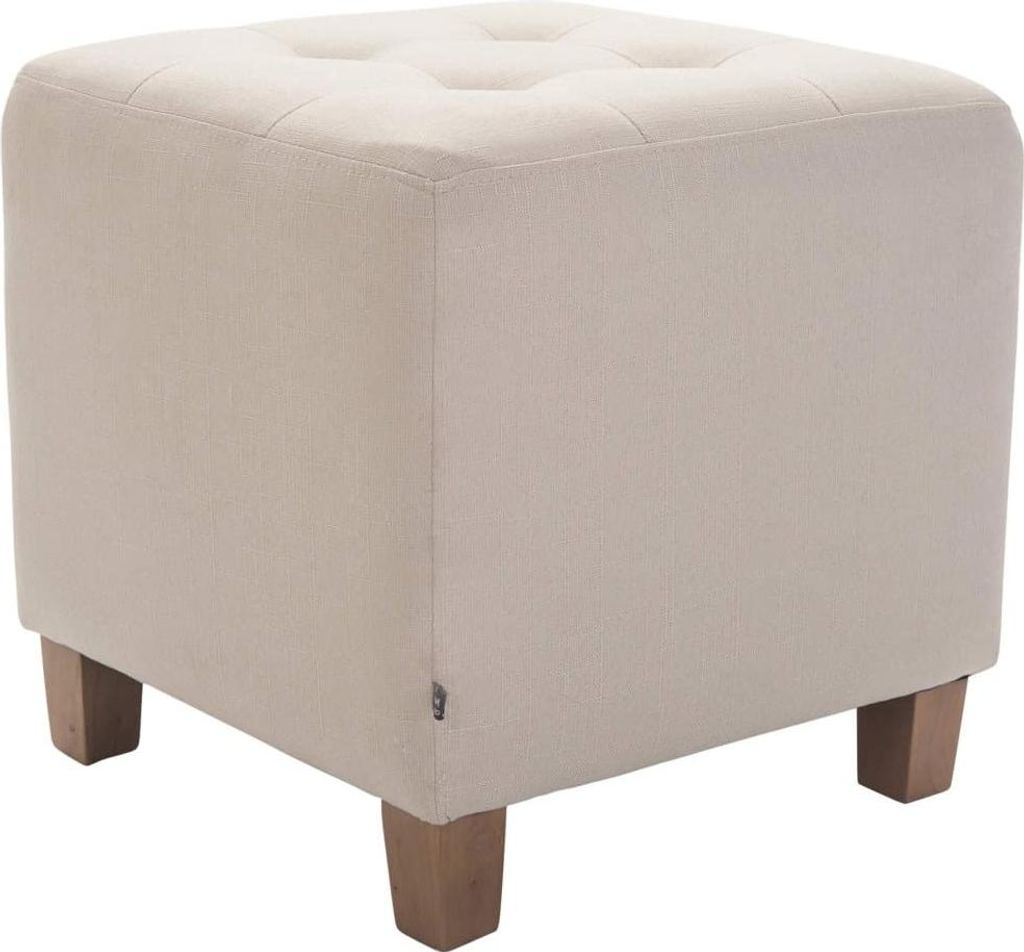 Sitzhocker, Ottomane – modernes, elegantes Design mit langlebigen Staubbezügen, Komfort und Stabilität. Farbe: Creme