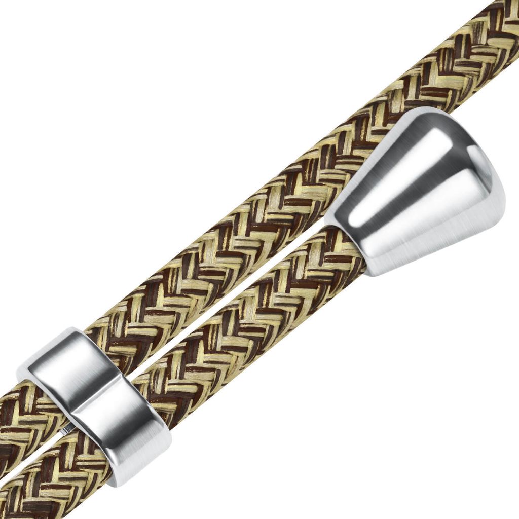 Handykette Backcover-Schutzhülle mit Band (Metall silberfarben) für Sony Xperia 1 V (6.5'') - braun+beige