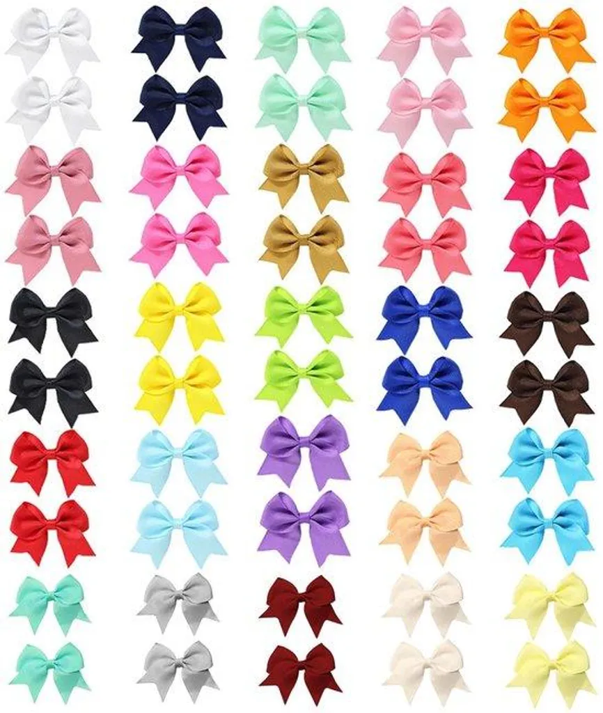 Barrettes XXL satinées lot de 6 grands nœuds de coiffure 20cm