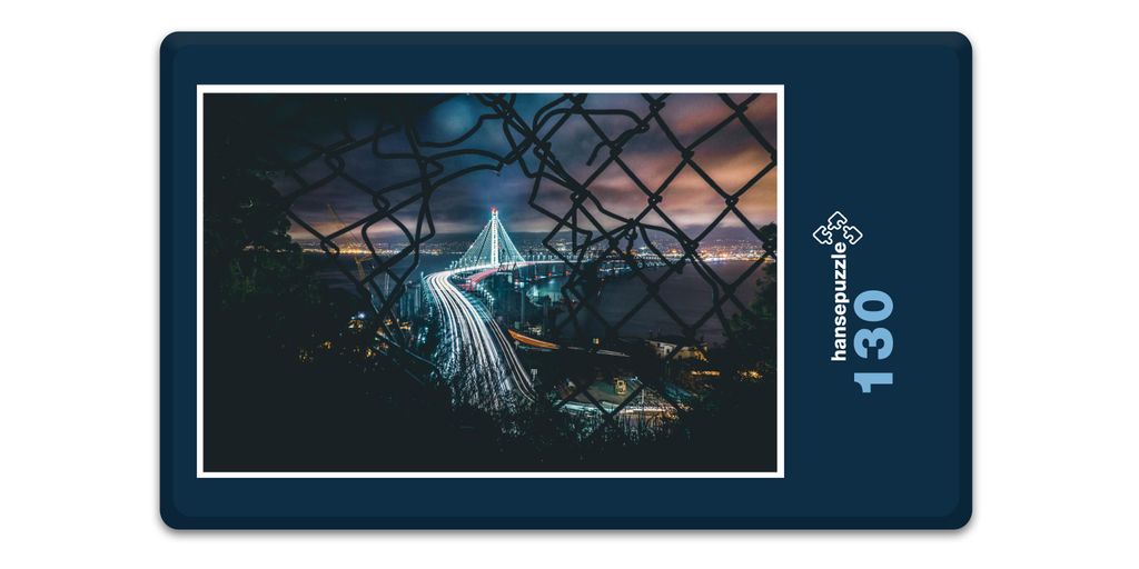 hansepuzzle 17055 - Nachtaufnahme Puzzle, 130 Teile, Reisen, 28,7 x 20,0cm mit hochwertiger Aufbewahrung, Kartonbox und wiederverschließbarem Beutel